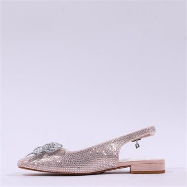 Una Healy Foolish Slingback Bow Tie Pump - Rose Gold Sparkle